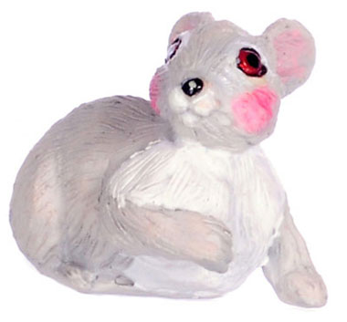 Dollhouse Miniature Rabbit, Gray